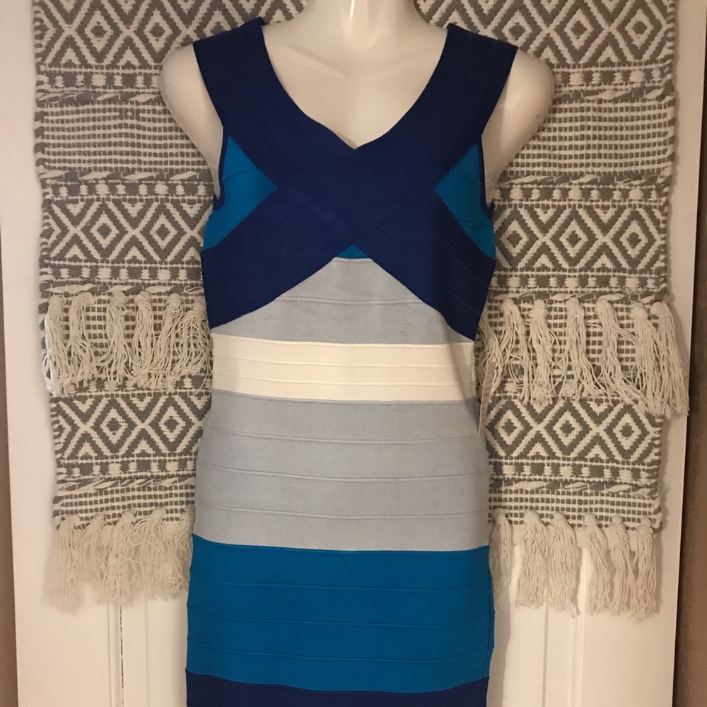 Blue bodycon dress